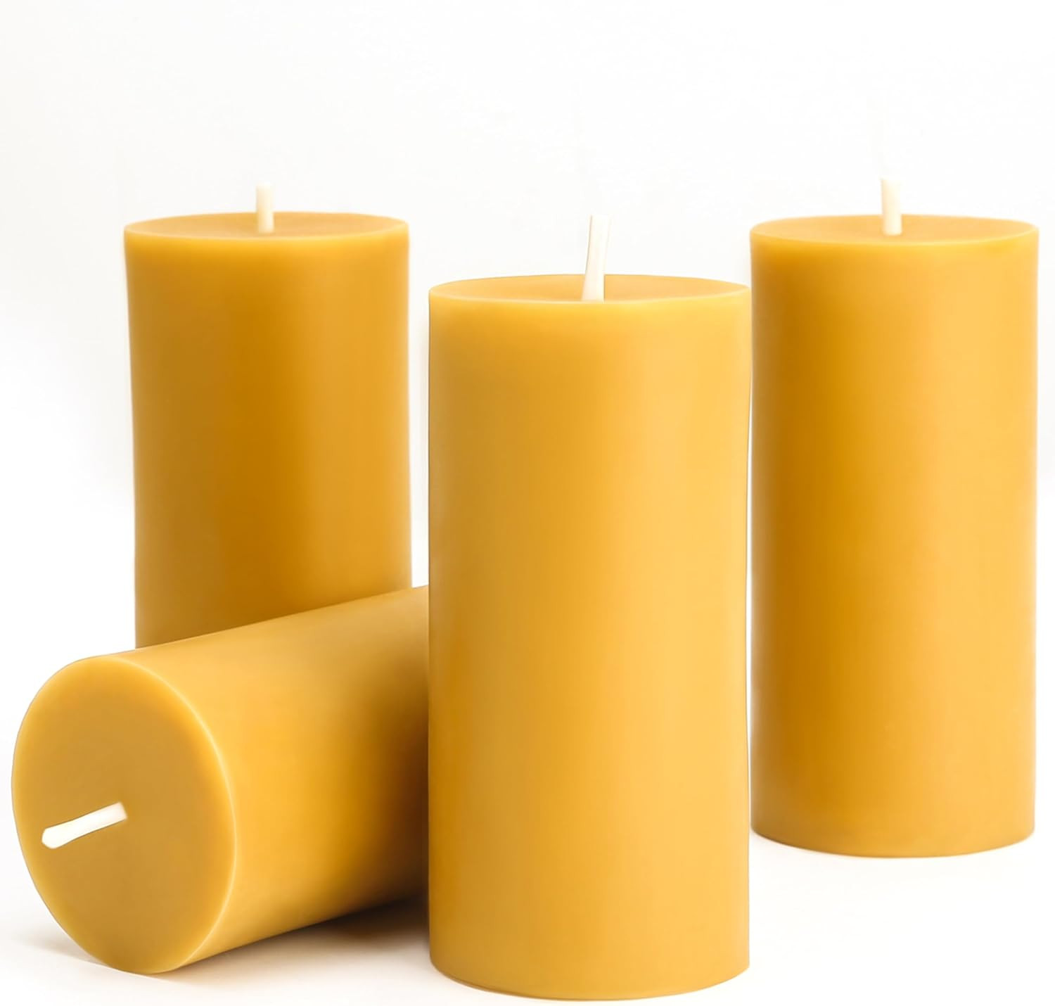 Beeswax Candles Pillar 6 Pack, 2X4 Inch Non Toxic Bees Wax Candle for Home, Long