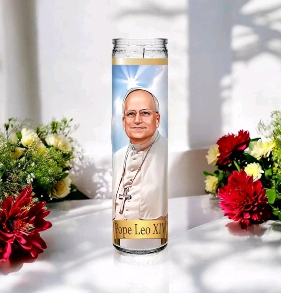 Pope Leo XIV Devotional Altar Candle with Prayer – Catholic, Prevost, Cardinal