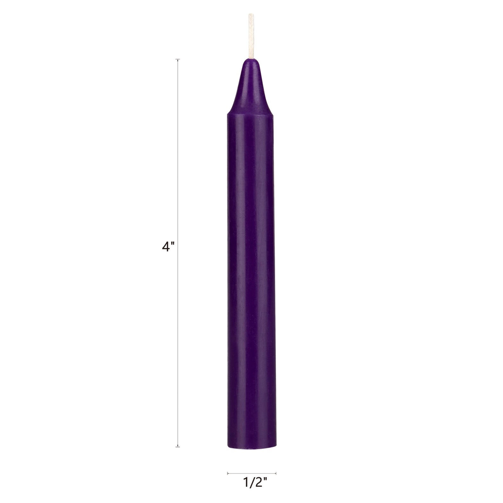 Mega Candles – Unscented 4″ Chime / Spell Taper Candles – Dark Purple, Set of 20