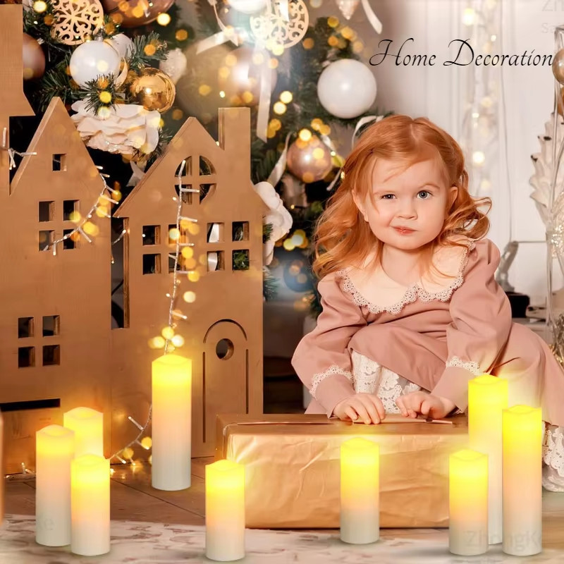 9-180Pcs LED Candles with Flickering Flameless Candles Battery Operated Pillar C