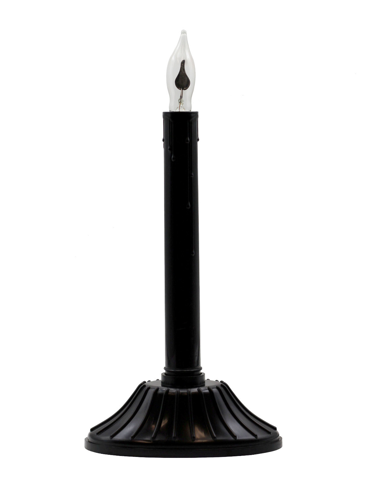 9.5″ Black Flickering Flame Indoor Candle Lamp – Perfect Halloween Decor | 1 Pk