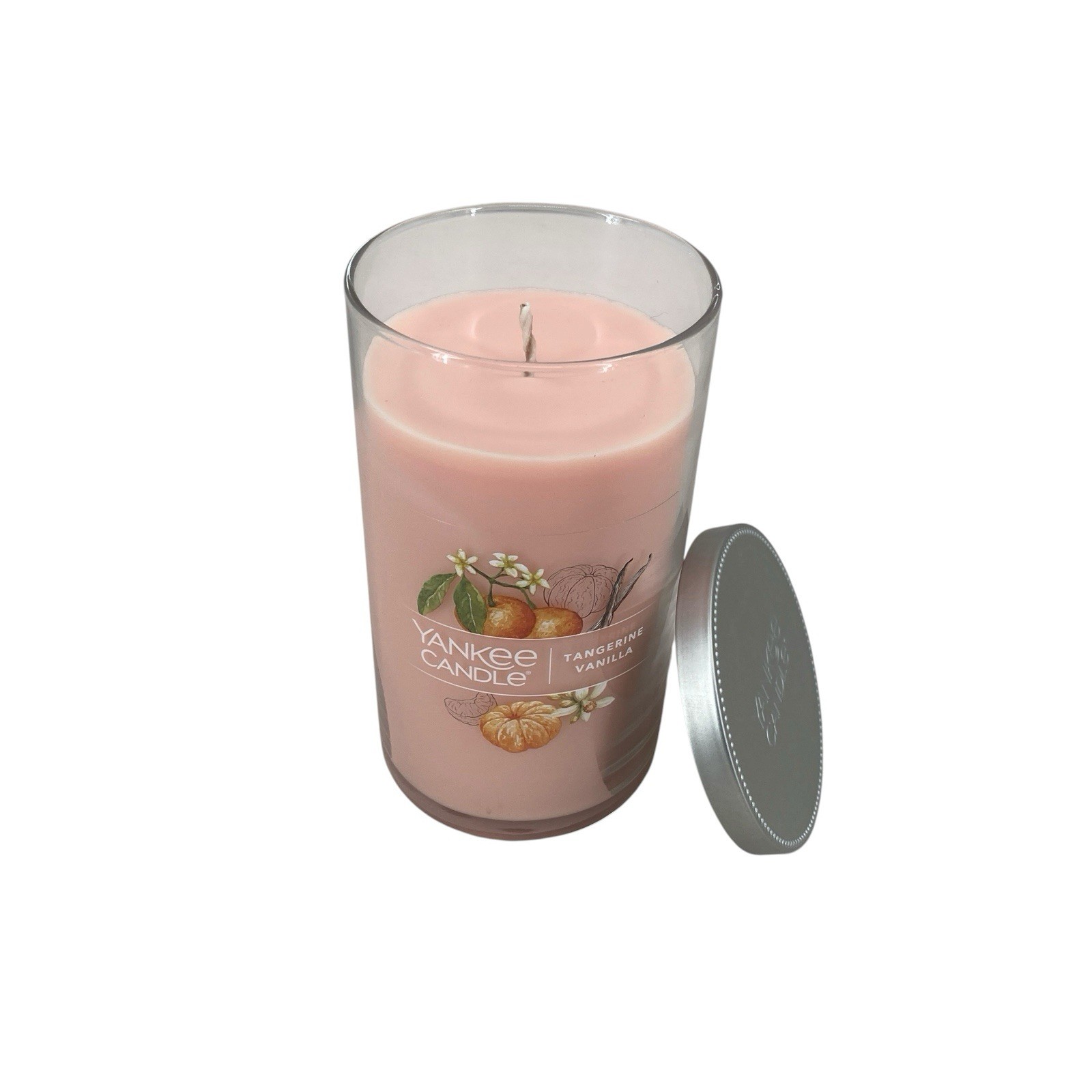 Yankee Candle 70+HR Tangerine Vanilla Candle Medium Pillar 14.25 oz Single Wick