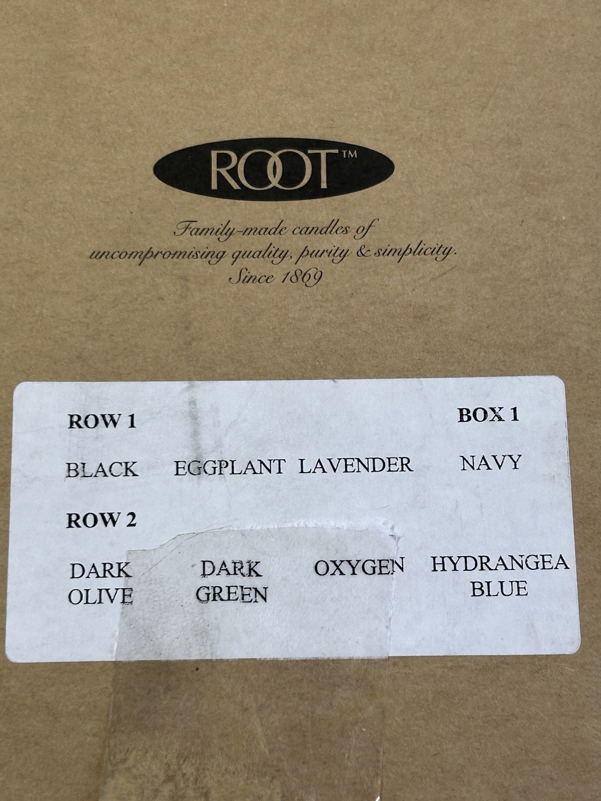 Root Unscented Timberline 5″ Collenette Candles – Box of 8 Multi Color Earthy