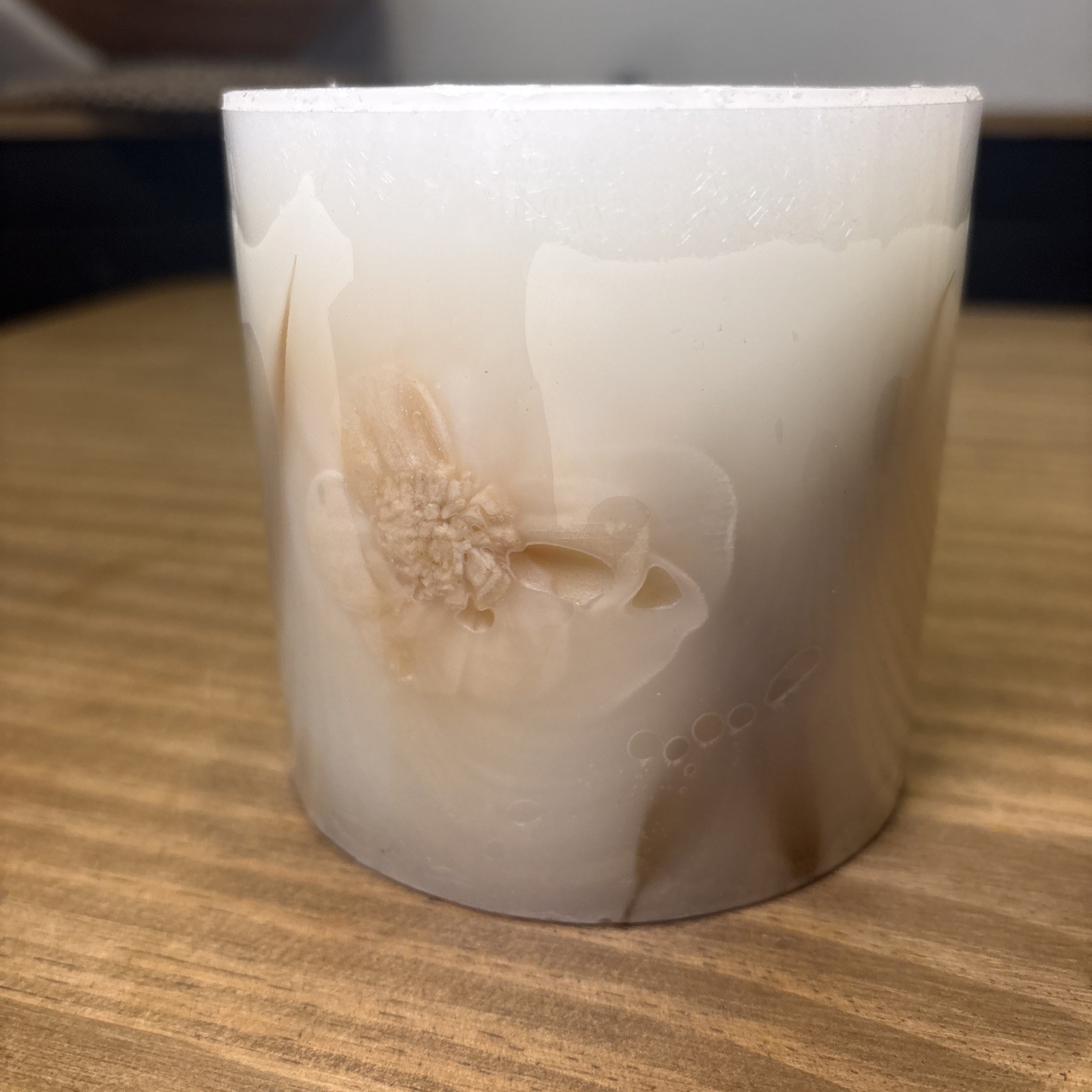 Pottery Barn Paperwhite botanical Candle 4″x4″ Wax Pillar Never Lit