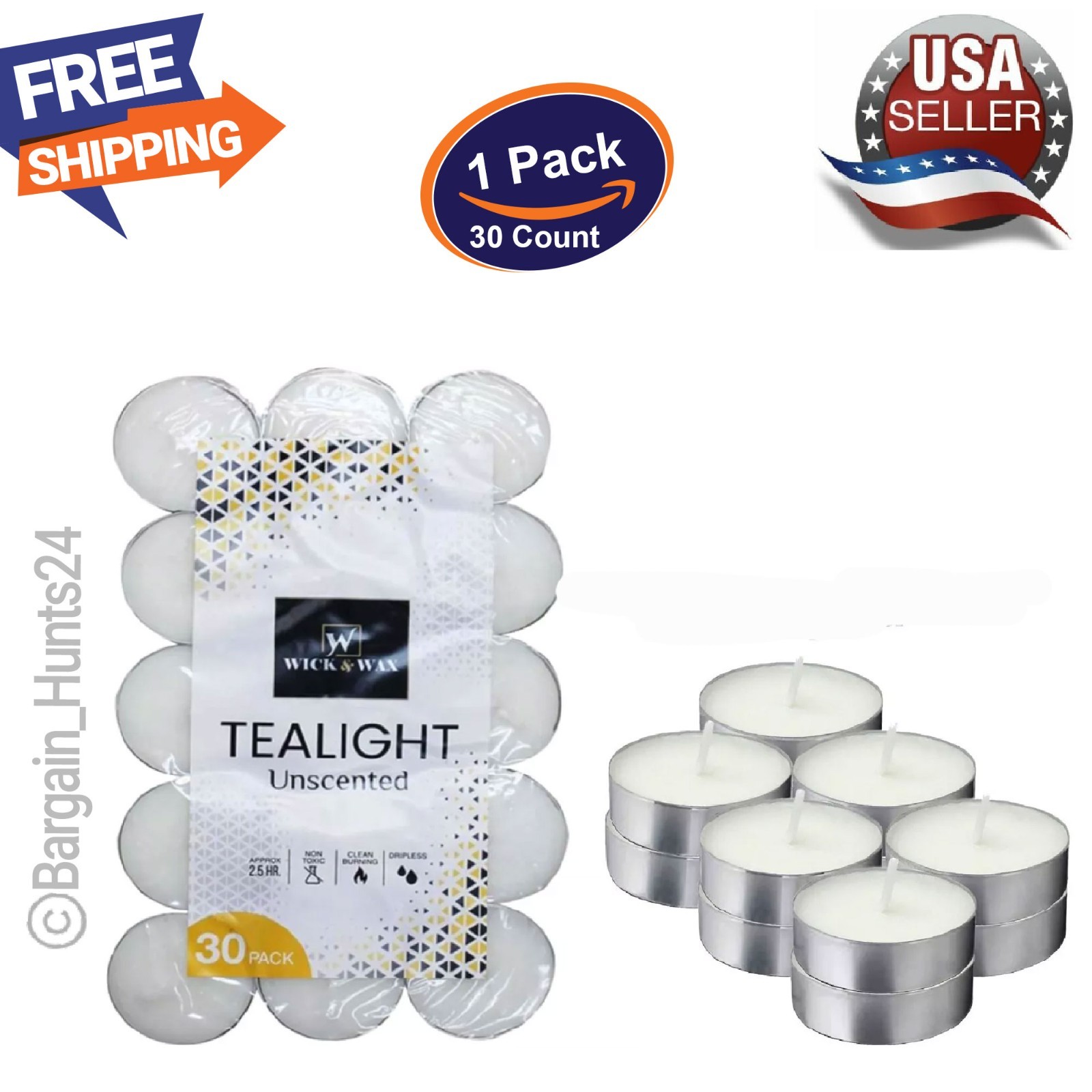30 Count Scented & Unscented Tealight Candles Long Lasting Aromatherapy Candles