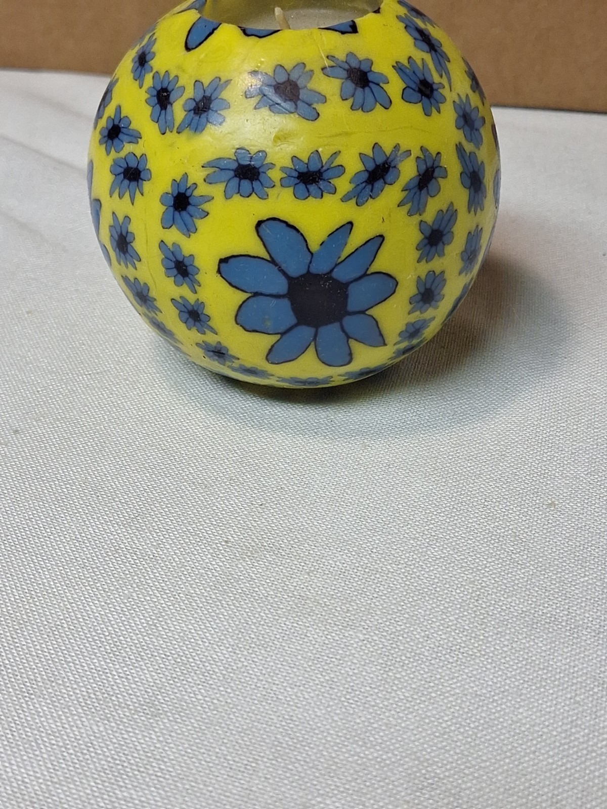 Vintage Millefiori Spherical Floral Candle 4in