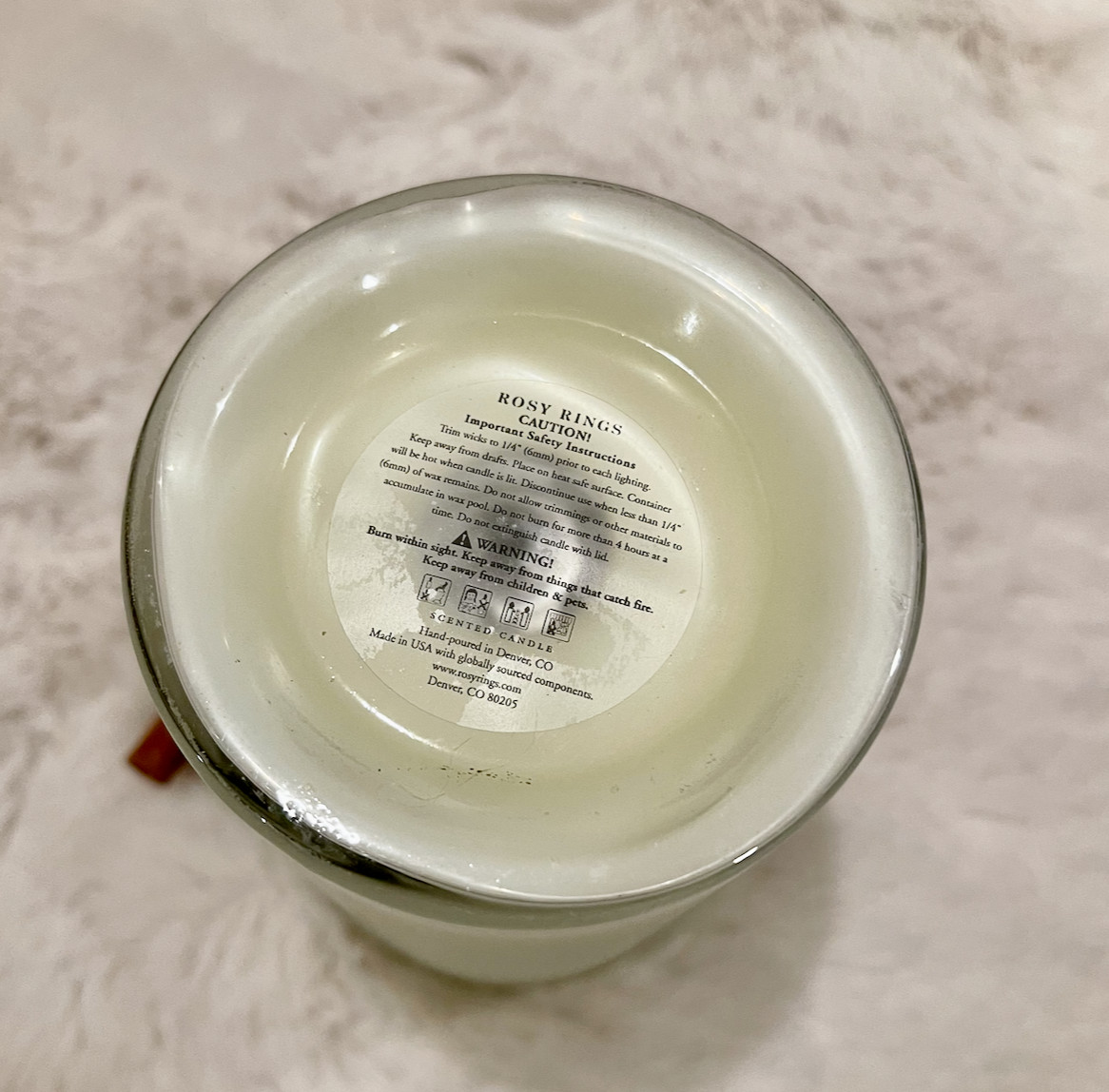 Anthropologie Rosy Rings Candle Bay Citron 16 Oz Fragranced Savor Glass WOODSY