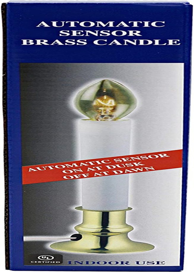 Creative Hobbies Electric Window Candle Lamp with Brass Plated Base