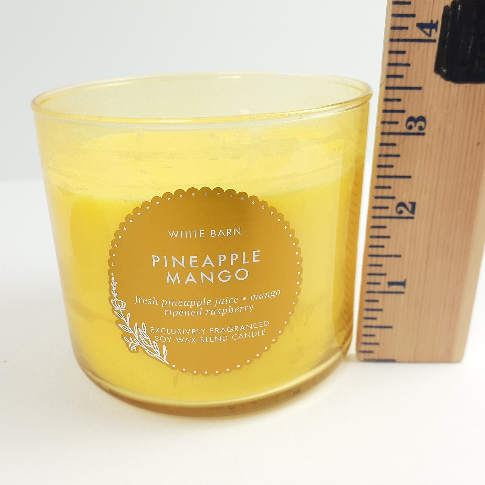 White Barn Pineapple Mango Scented 3 Wick Candle Burns 25-45 Hrs 14.5oz Fruit