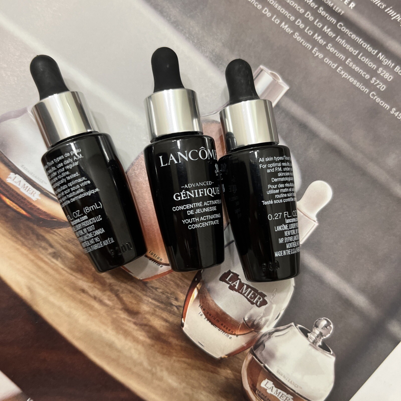 3 x Lancome Genifique Youth Activating Concentrate Sample Serum 8ml each =24ml