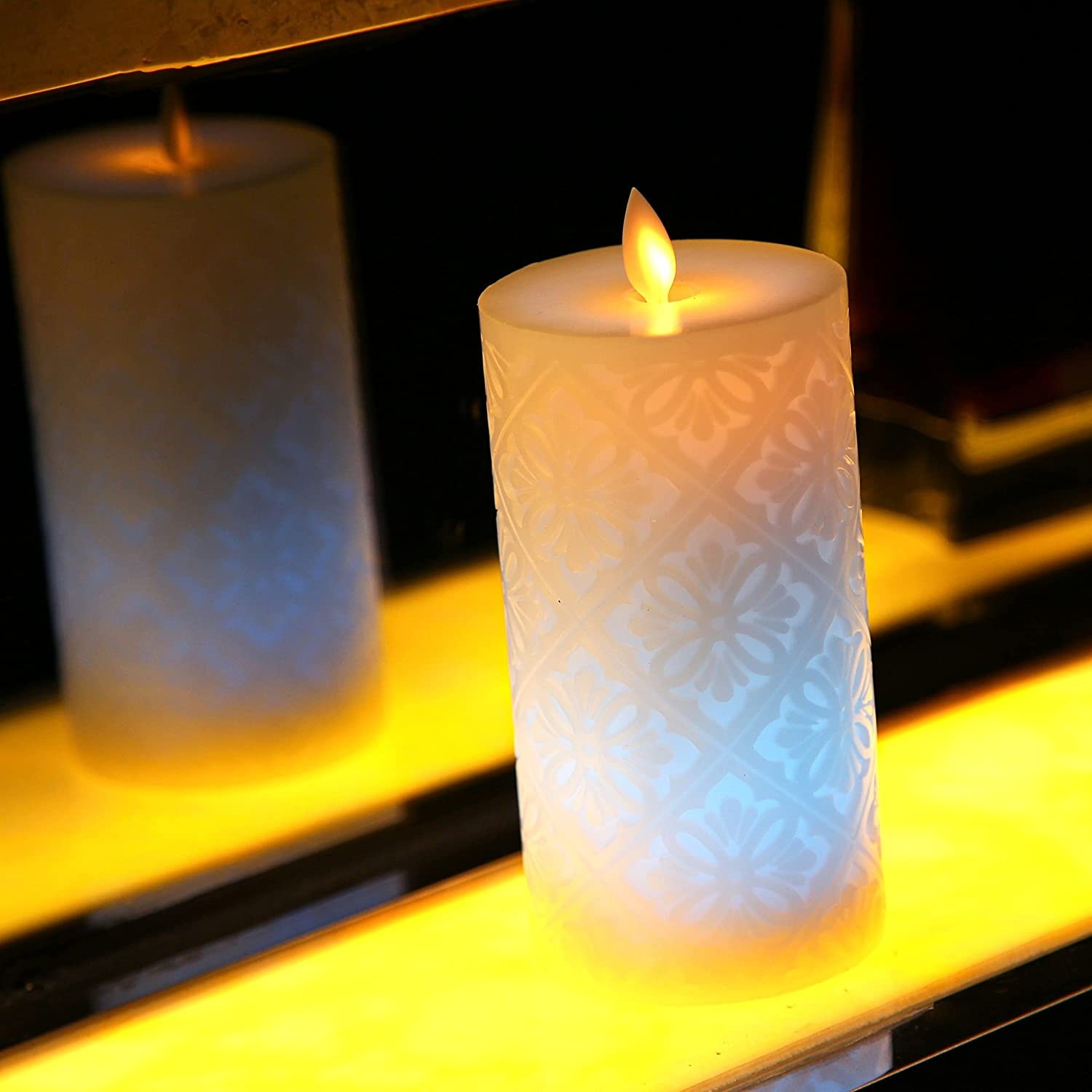 1PC LED Flameless Candles Flickering Candles with Remote Timers Christmas Decor
