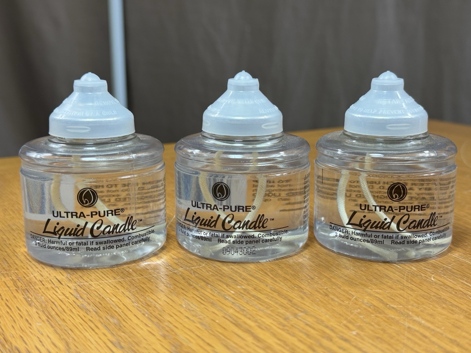 3 Ultra-Pure Liquid Candles 3 Oz. Unscented Liquid Paraffin, 20-25 Hr Burn Time
