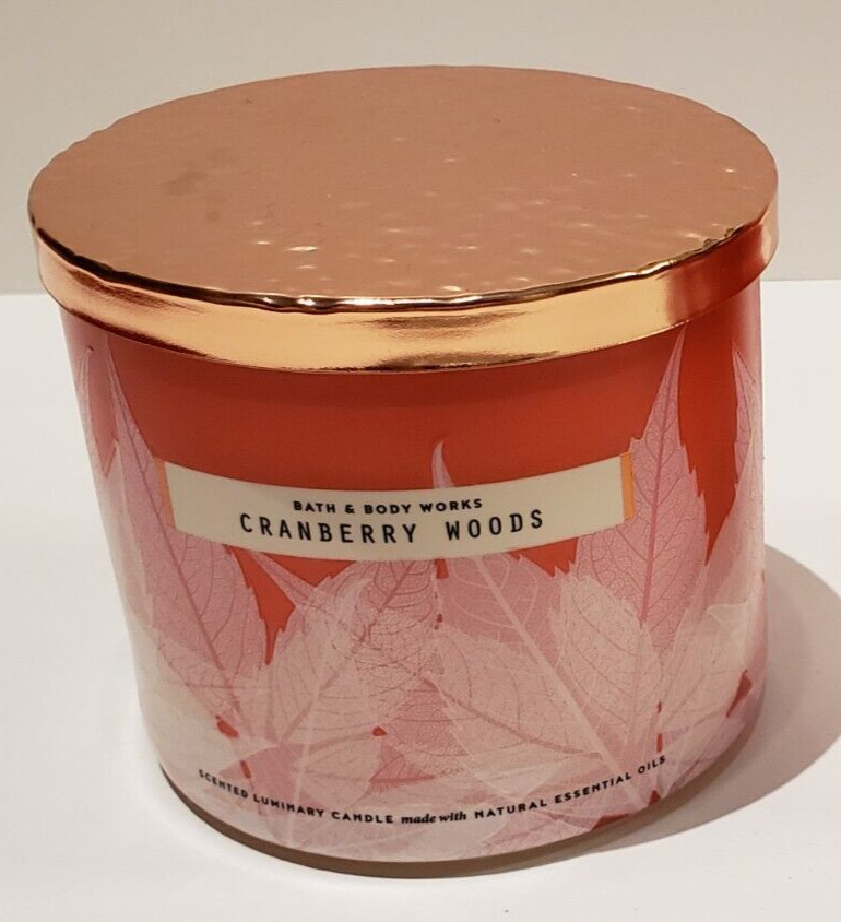 NEW Bath & Body Works CRANBERRY WOODS 3-Wick Candle 14.5oz Canada Day So Good