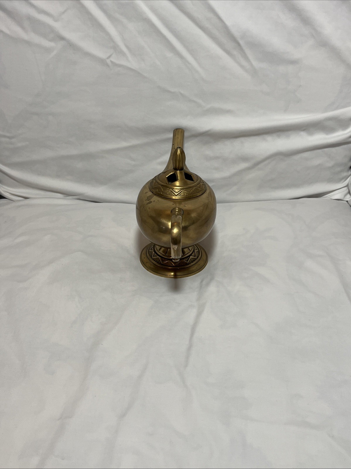 Genie Lamp Candle Never Lit Brass Plated Aladdin Style Heavy Made In India