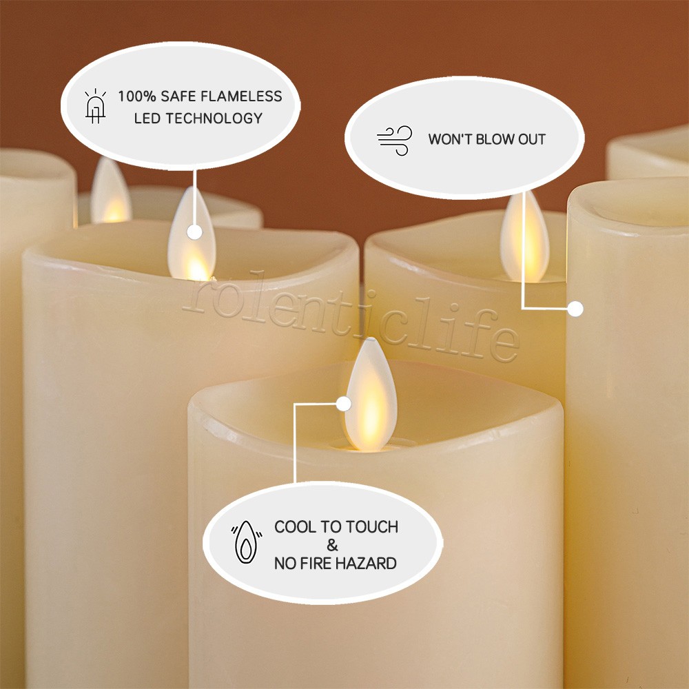 Luminara 5.5″ Flameless Pillar ivory Candles with Timer Flickering Flame Battery