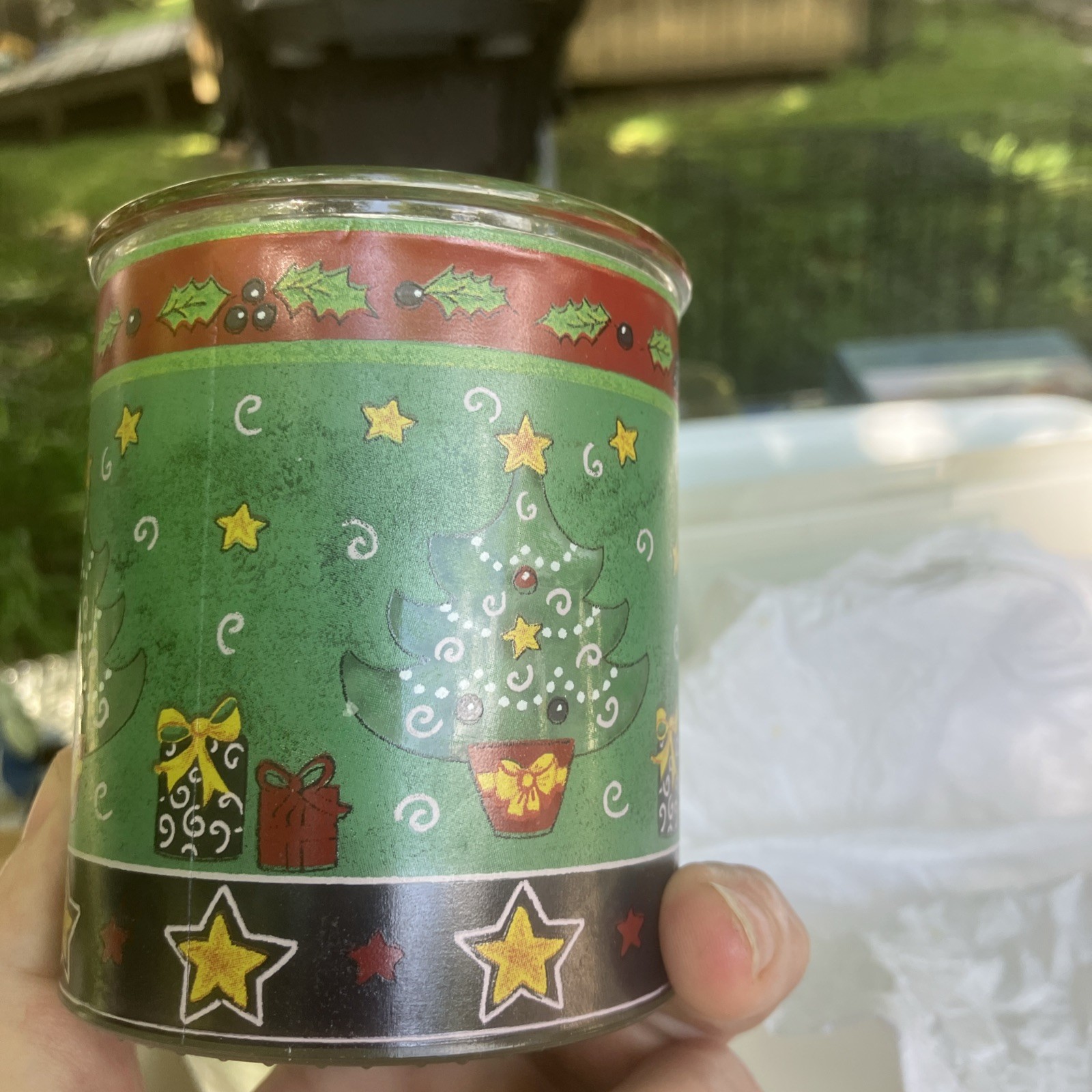 Holiday Themed Candle In Glass Jar 2 1/2 Inches Tall