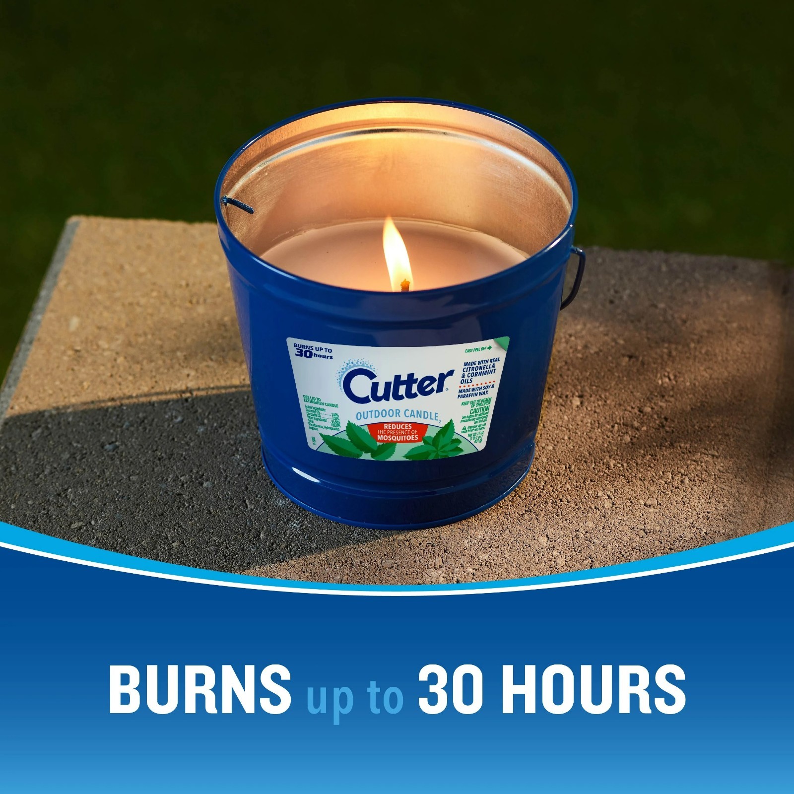 Cutter Candle, Outdoor Soy Wax Candle Made with Real Citronella Oil 17 Ounces
