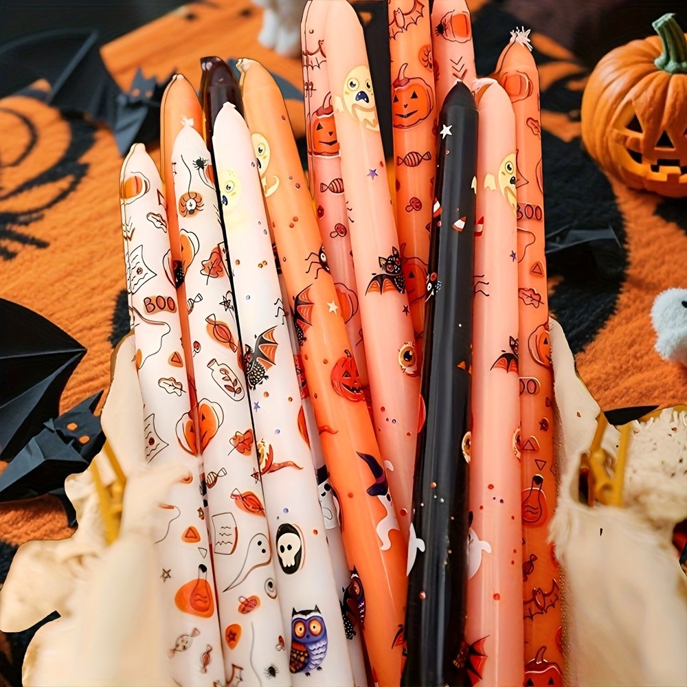 2pcs 10Inch Scented Candles Fall Pumpkin Bat Candlesticks Dinner Table Decor