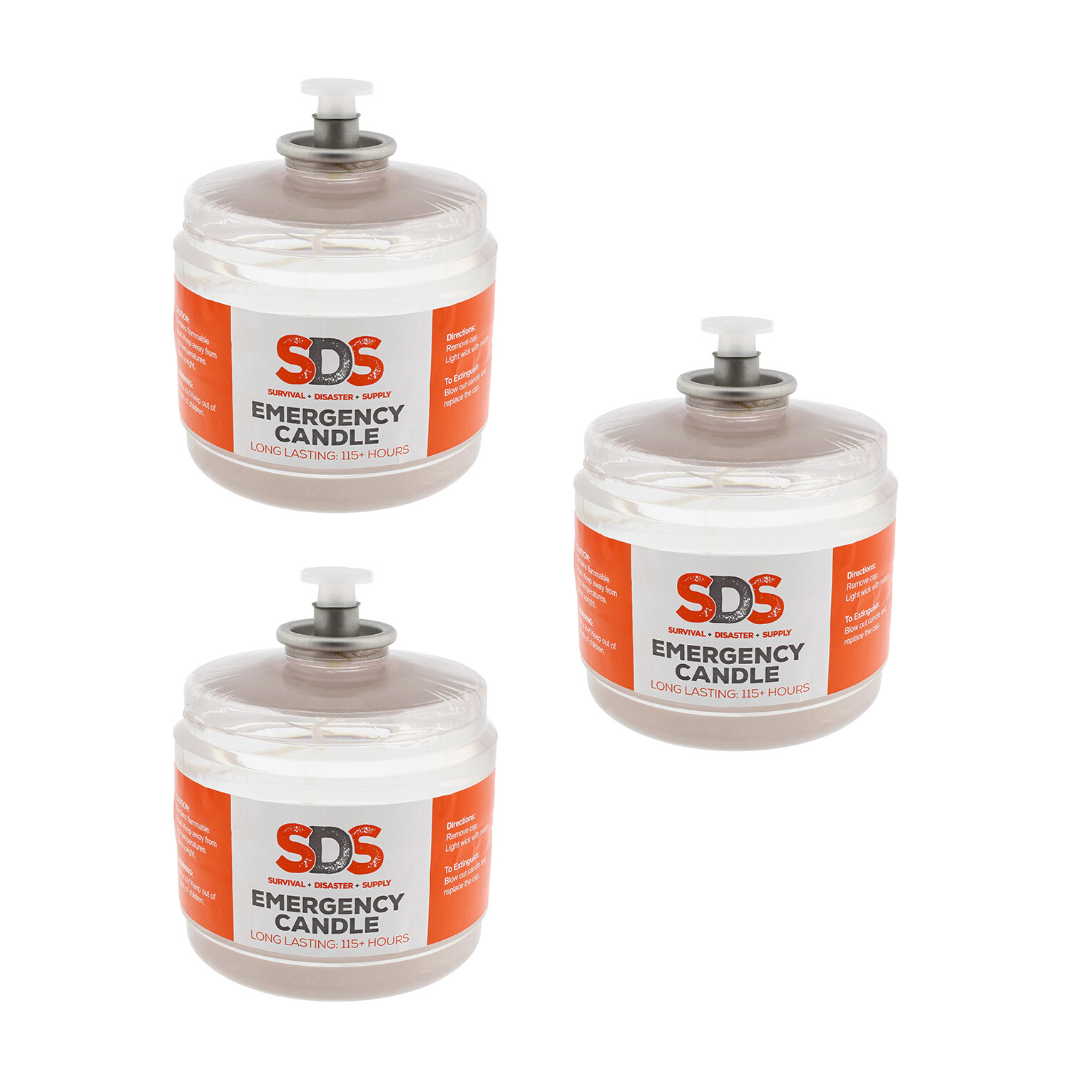 SDS | Survival Candles Long Burning Candles for Emergency Candle 115 Hours 3pk