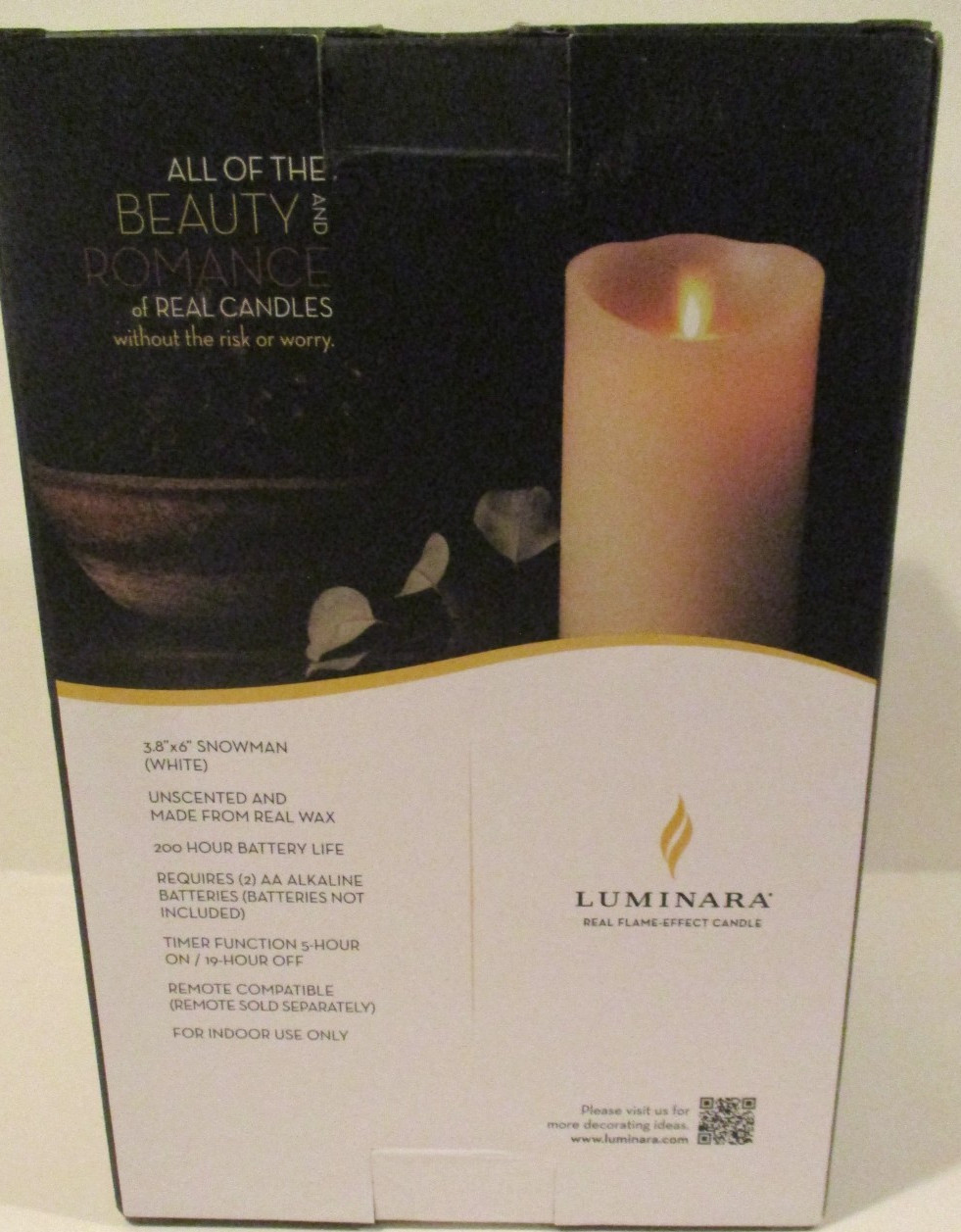 Luminara Snowman Figural Flameless LED Candle 6″ Real Wax Moving Flame Timer US