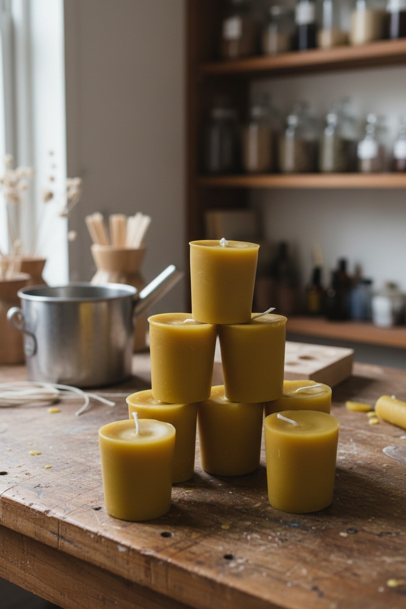 100% Beeswax Votives Candles USA Natural beeswax Honey Scented Long Burning bulk