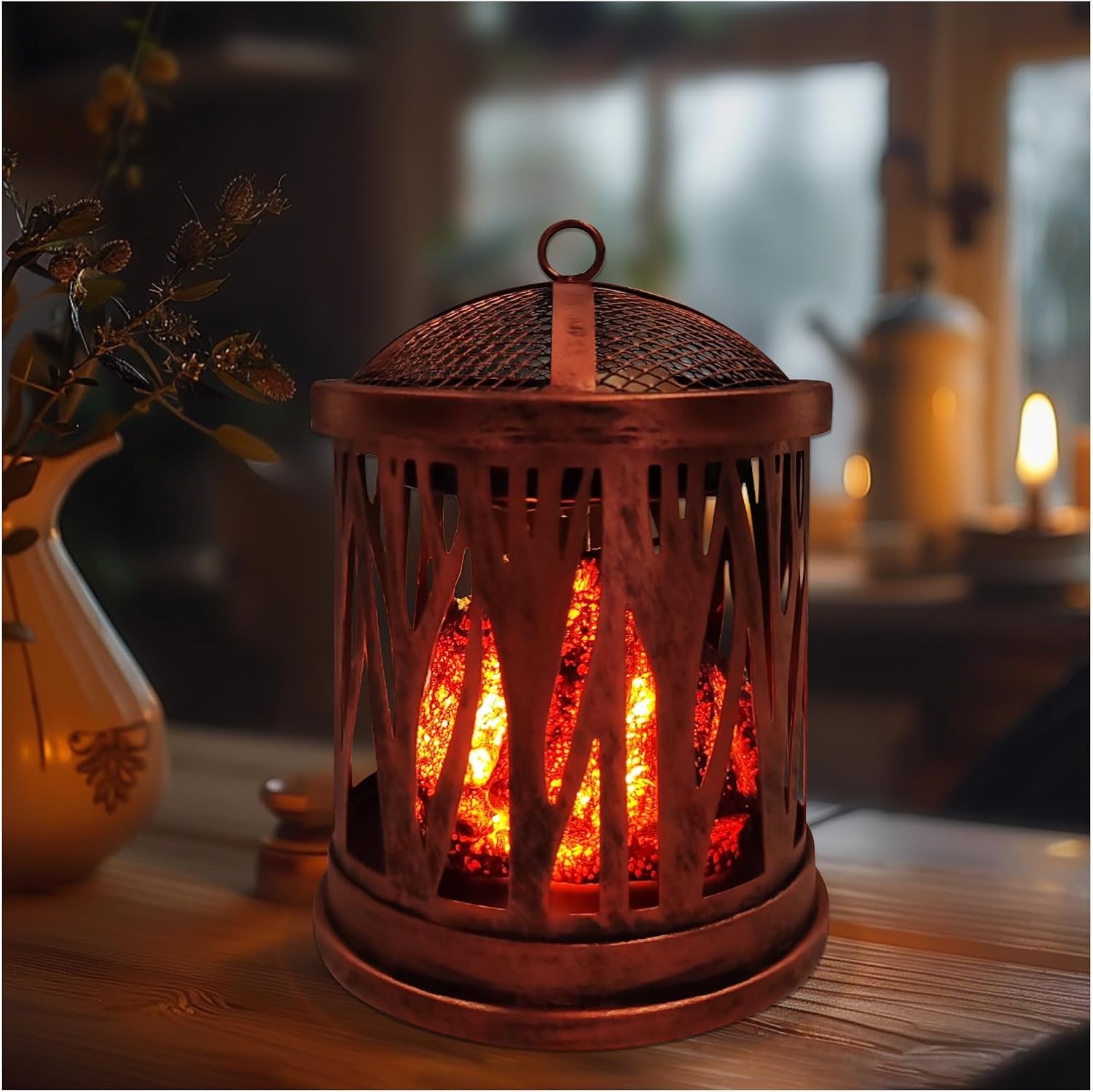 Electric Wax Melt Candle Warmer with Lamp & Timer – Copper Fragrance Lamp