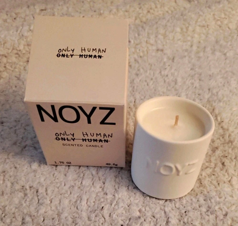 NOYZ Only Human Scented Candle White Mini Jar Single Wick 1.75 oz