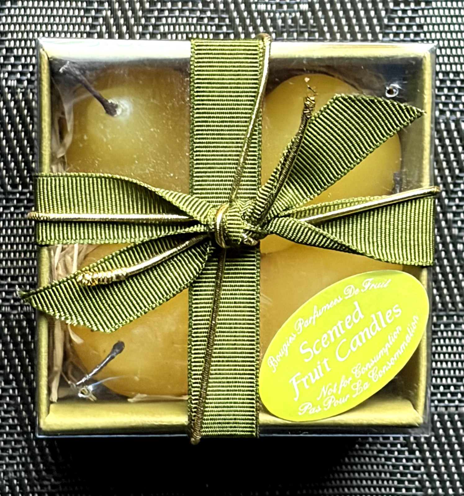 Mini Yellow Pear Fruit Scented Candles Box of 4 Gift Party Decor Sensual Living