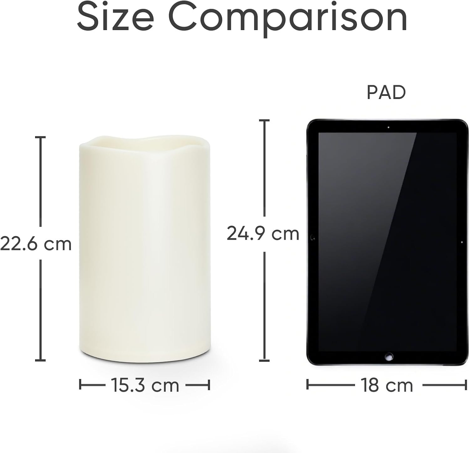 6″ X 9″ Extra Large Outdoor Waterproof Candle with Auto 6-Hour Timer, No Remote,