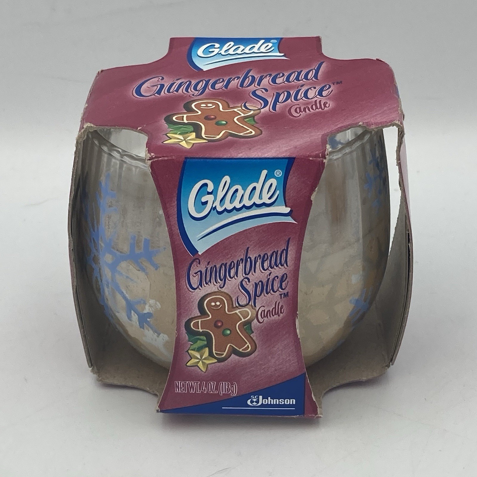 Glade Candle Christmas 2003 Gingerbread Spice Glistening Snow Apple Cinnamon