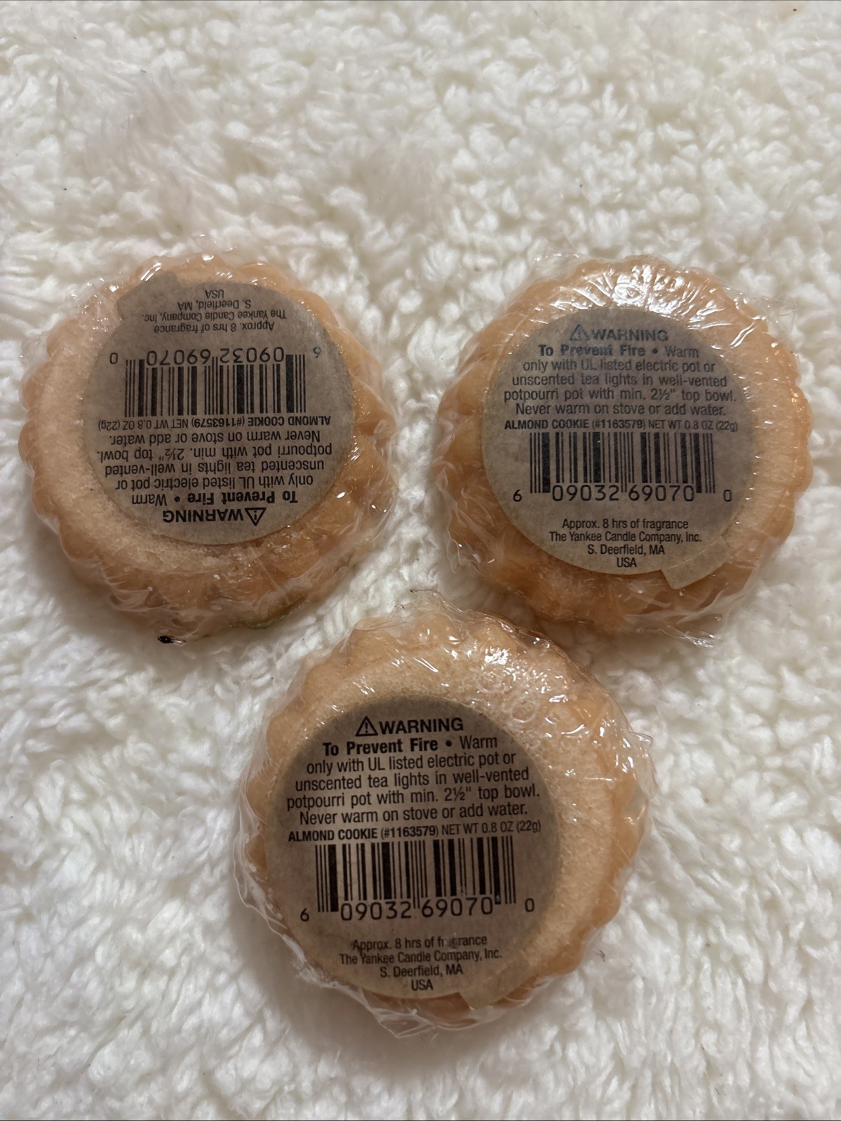 yankee candle tarts lot Of 3 almond cookie HTF retired