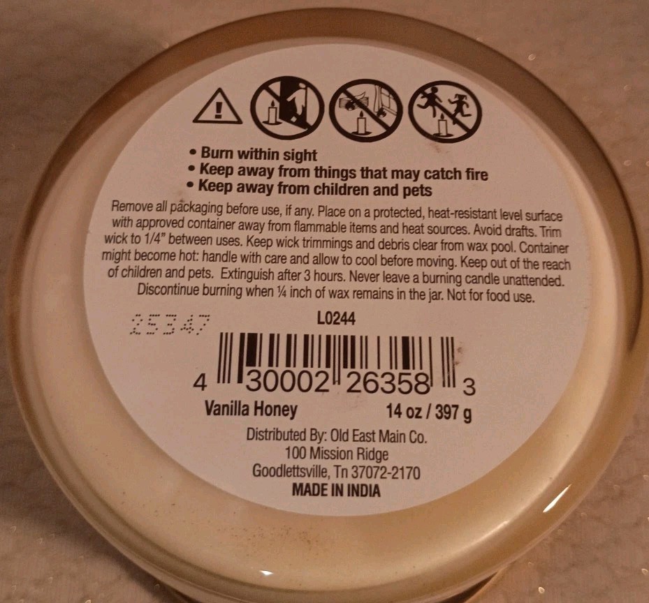 Set Of 4 TRUE LIVING ~VANILLA HONEY ~ 3WICK SCENTED CANDLES 14.5oz Brand New