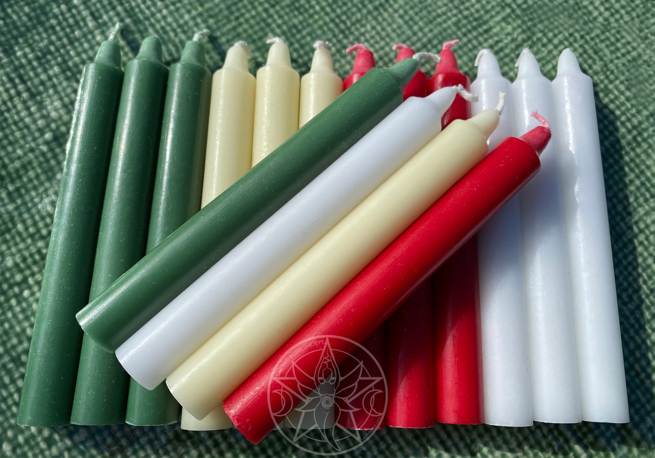 Vegan Mini Spell Candle Four Colors to Choose From Red White Green Ivory Ritual