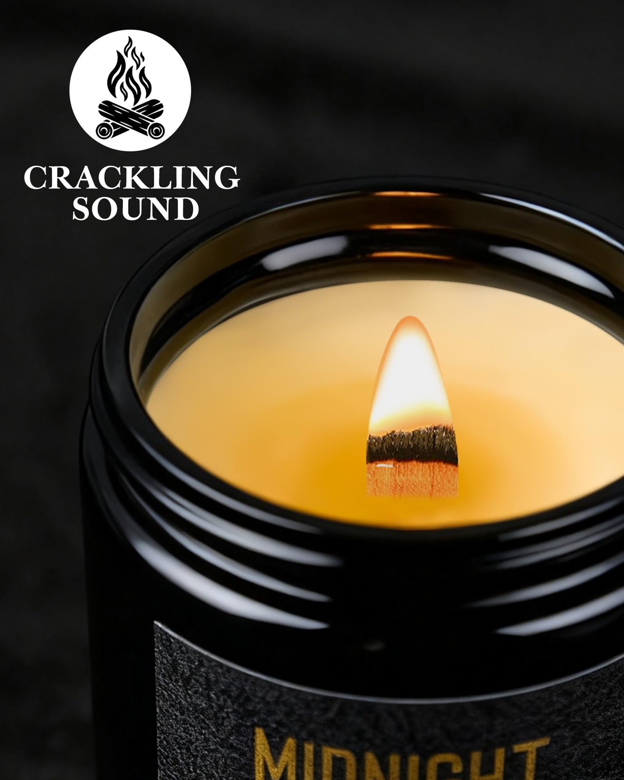 Crackling Wood Wick Candles for Men: 4 Pack 36oz Soy Scented Candles for Home…
