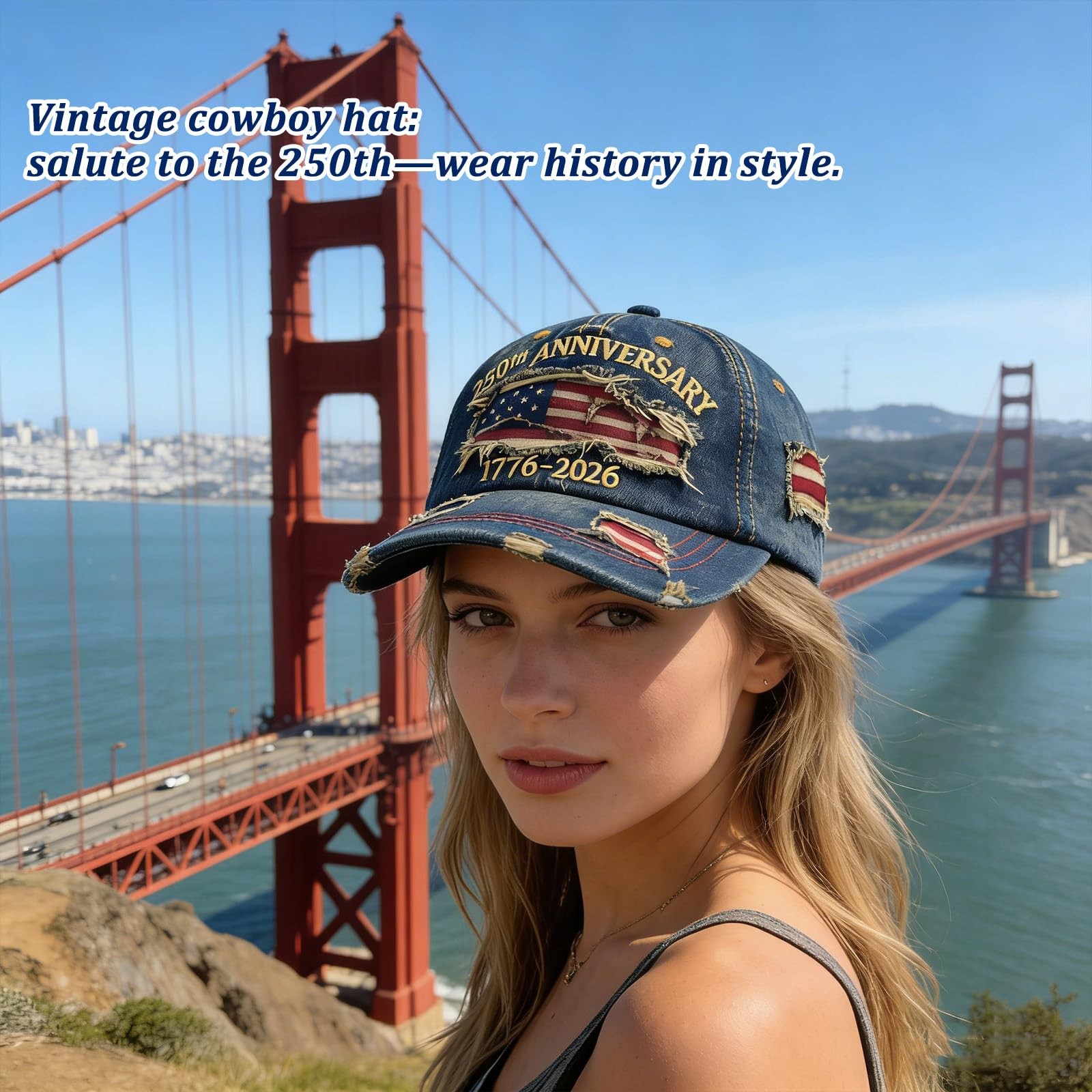 250th Anniversary Distressed Casual Cap, United States 250th Anniversary Hat …