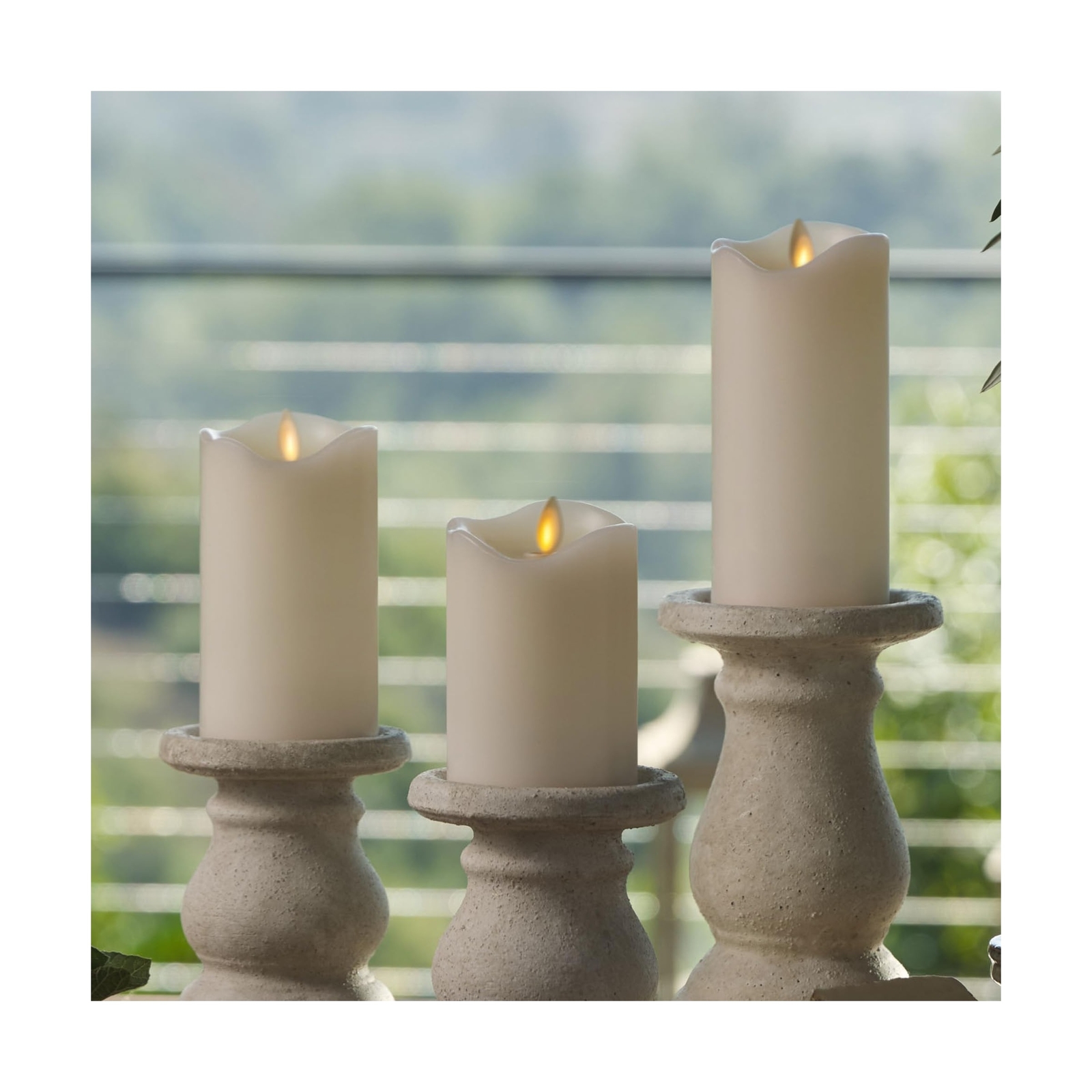 Matchless Candle Co. by Luminara Set of 3 (3″ x 4.5″,5.5″,6.5″) Flameless LED…