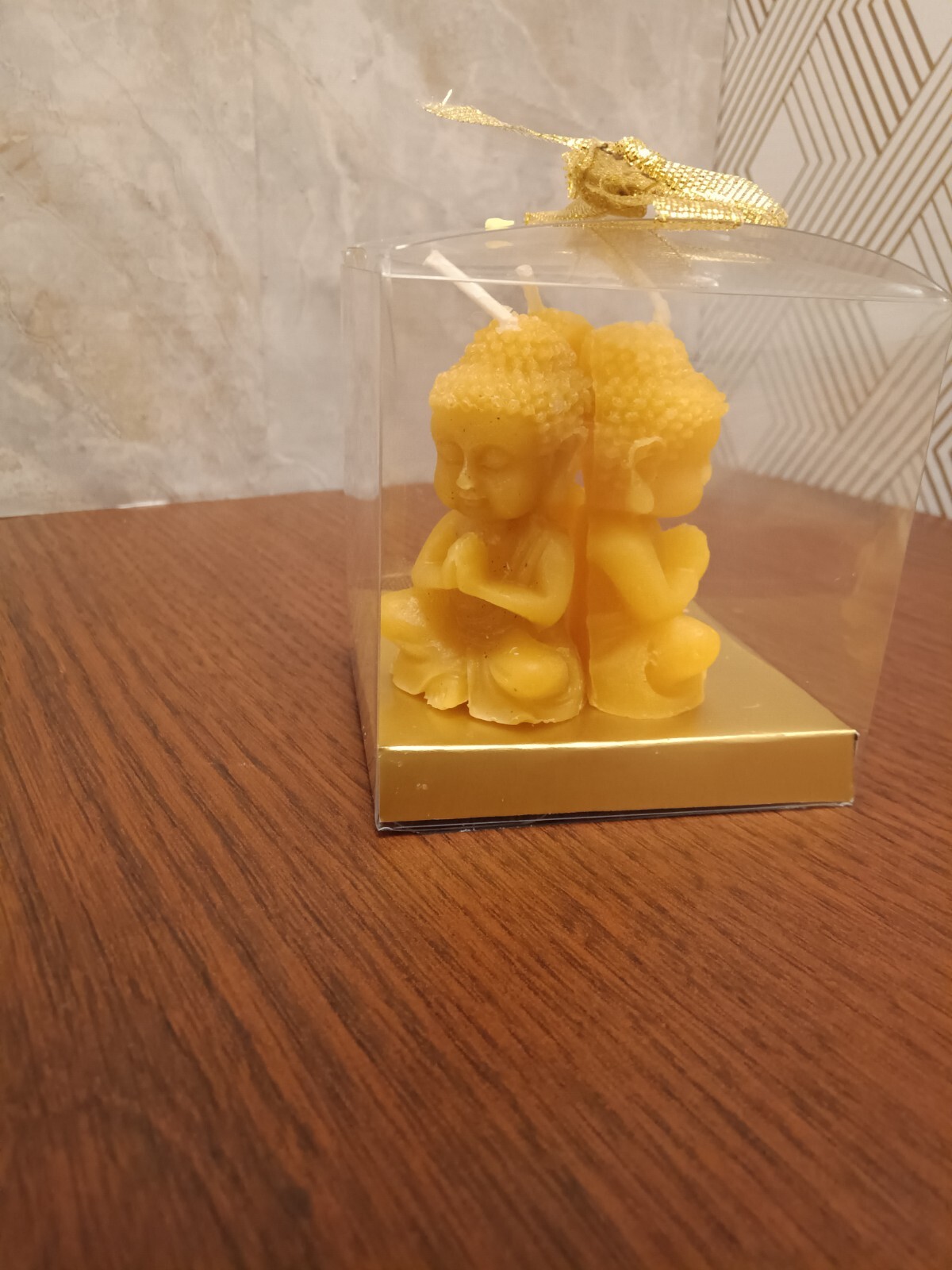 Buddha Candle Set – 3 PCS, Handmade in USA, 100% Beeswax, Organic & Meditation.
