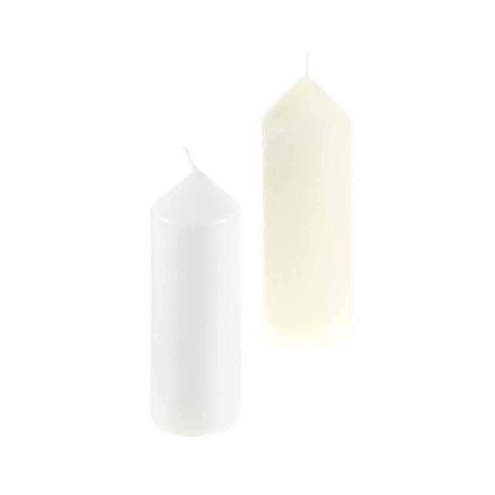 Mega Candles – Unscented 2″x 6″ Round Dome Top Pillar Candle, White 6PCS
