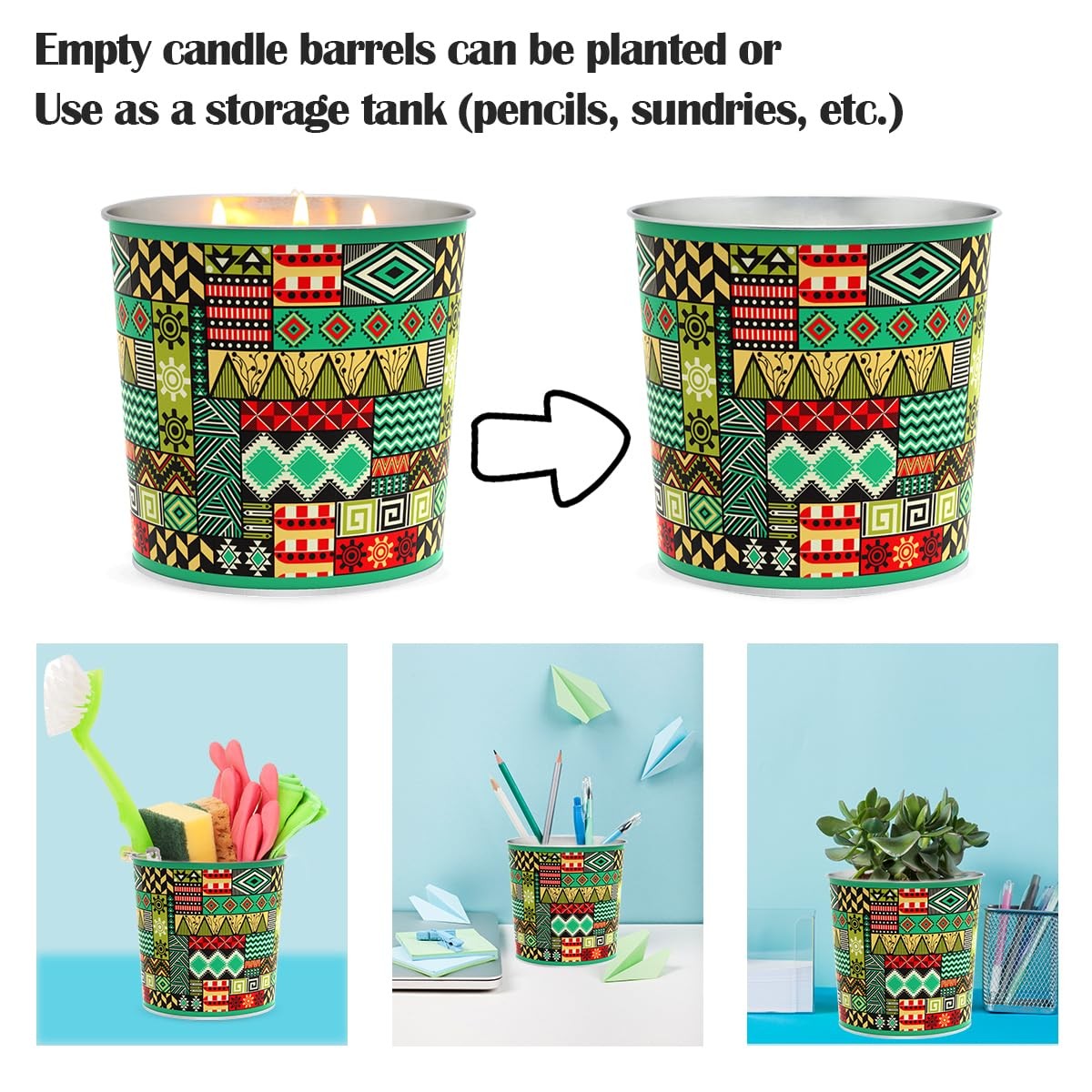 DEYIR 2 Packs Citronella Candle Outdoor Indoor, Large 3Wick Bucket Candles fo…