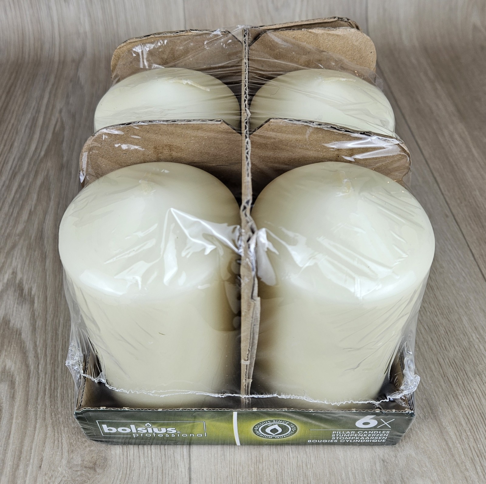 BOLSIUS 4 Ivory Pillar Candles 3X6 Inches Candles Made in POLAND Long Burn