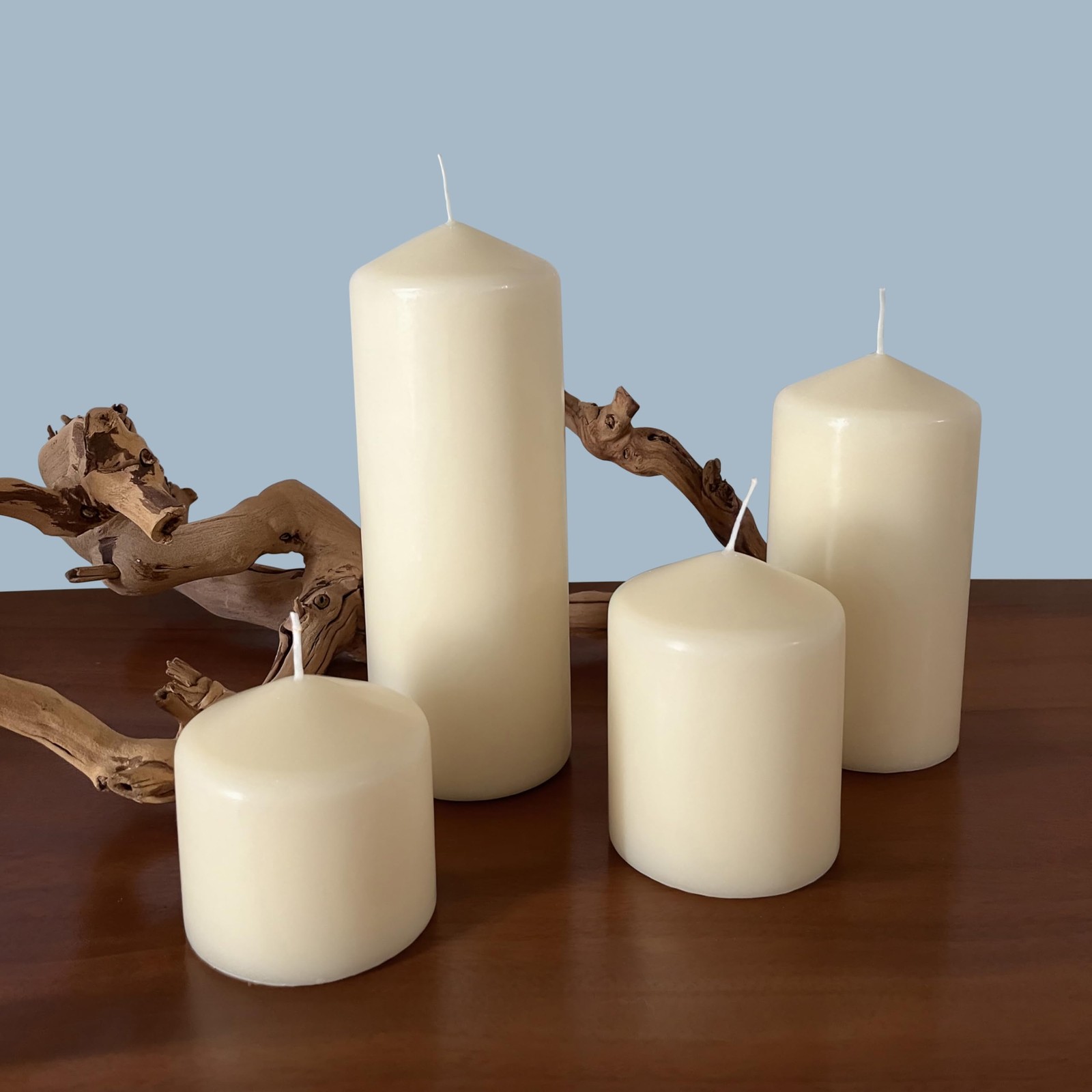 Stonebriar 6 Pack Tall 3 x 6 Inch 65 Hour Long Burning Unscented Ivory Wax Pi…