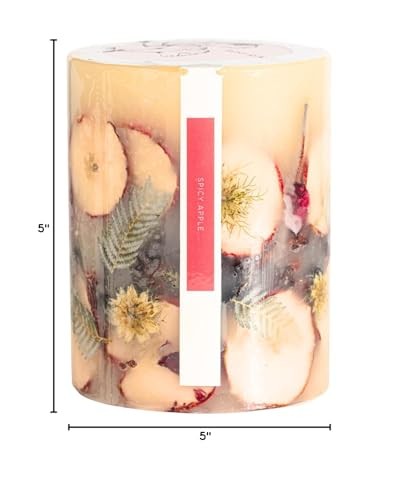 Rosy Rings Medium Round Botanical Candle – Spicy Apple