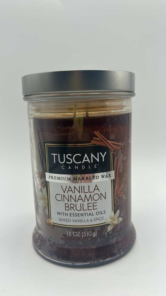18 oz Vanilla Cinnamon Brulee Scented Jar Candle, Long-Lasting, Home Fragrance
