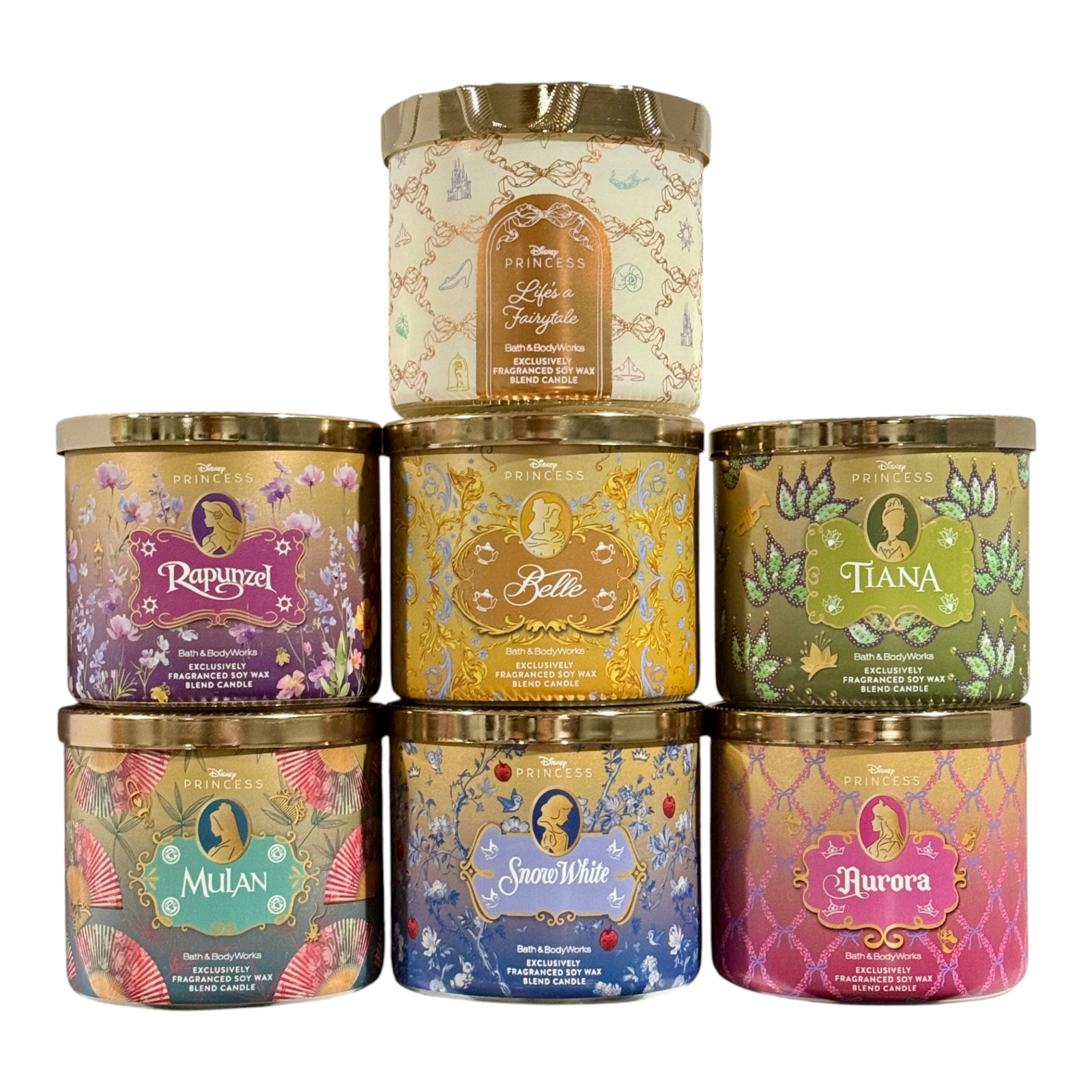 Bath & Body Works DISNEY PRINCESS Scented Candle Collection 14.5 oz (SET of 7)