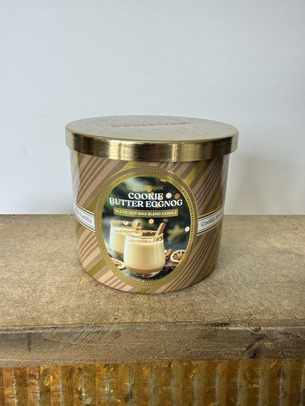 Goose Creek Cookie Butter Eggnog (Almond,Vanilla) 3 wick Candle w/Essential Oils