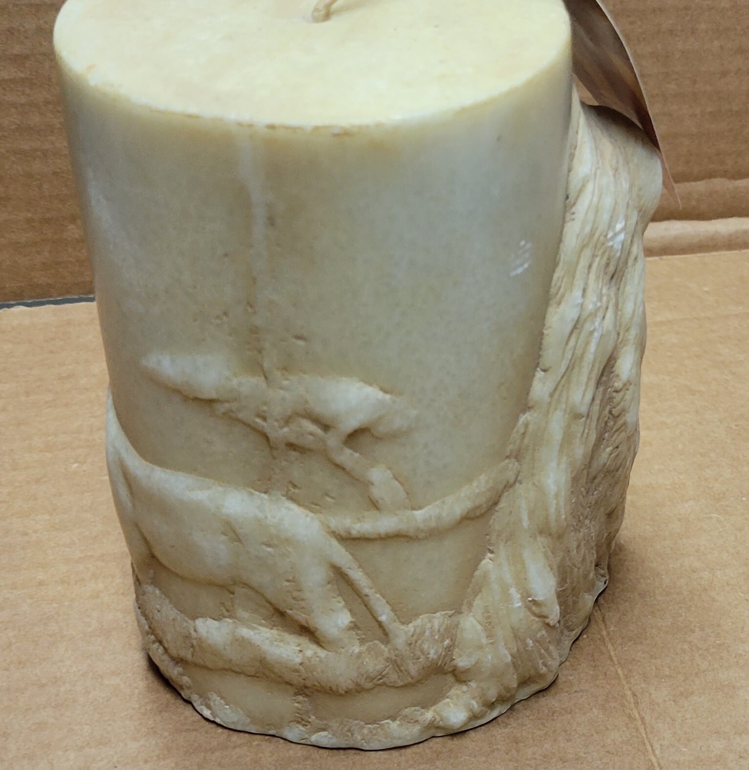 Animal Spirits Handcrafted Lion Pillar Candle Lioness Cub Lava Enterprises 5.5”