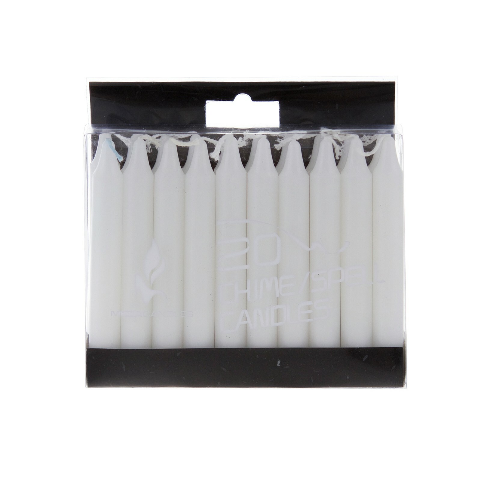 Mega Candles – Unscented 4″ Chime / Spell Taper Candles – White, Set of 20