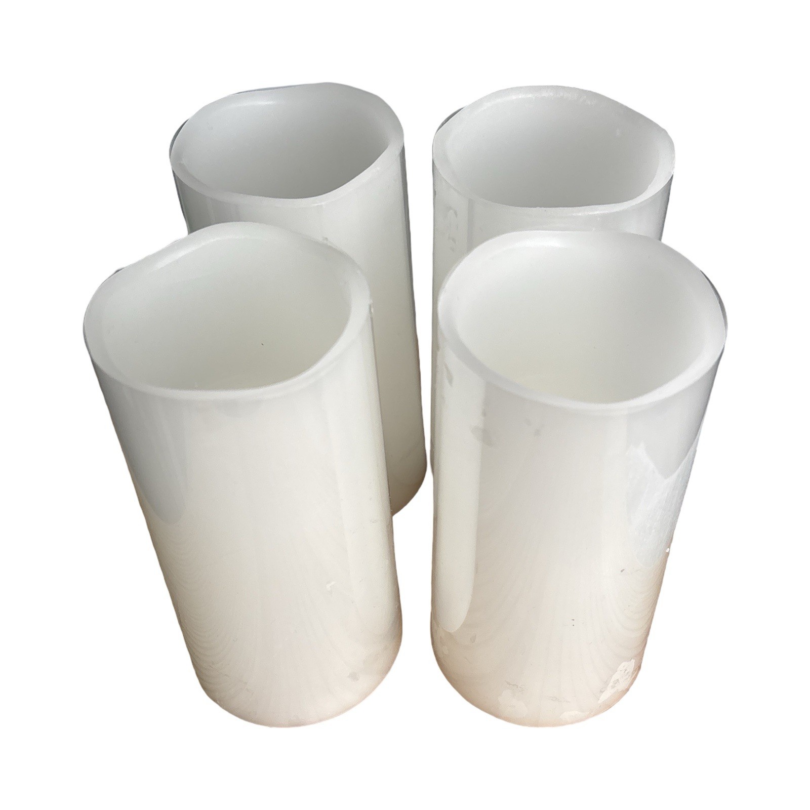 Kirkton House 4 Pc White Flamless LED Vanilla Scent Candle Set Christmas Holiday