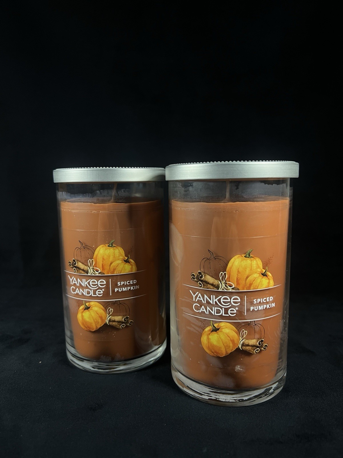 2-Yankee Candle Spiced Pumpkin🎃 Medium 14.25oz Tumbler Jar Candle BRAND NEW!