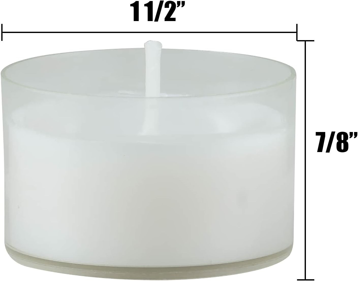 96 Pack White Unscented Tea Light Candles Long Burn Clear Cup 6-7 Hours